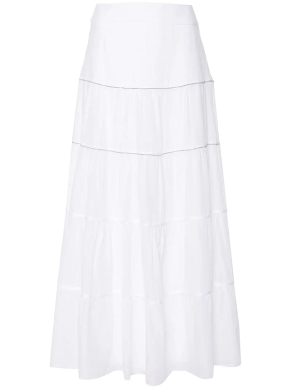white beaded maxi skirt