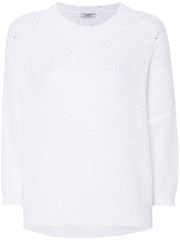sequin-embellished knitted knitwear jumper
