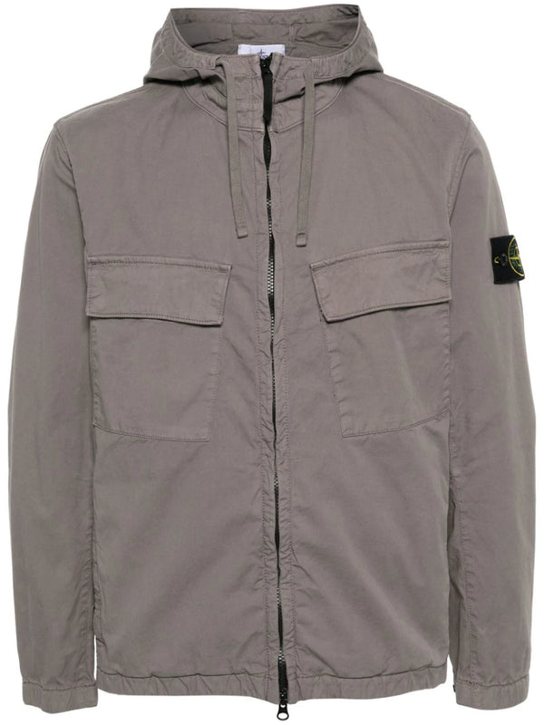 Compass-badge gabardine jacket