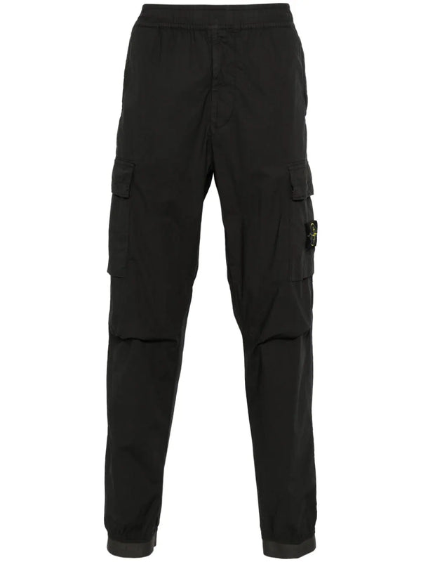 Compass-badge tapered leg trousers