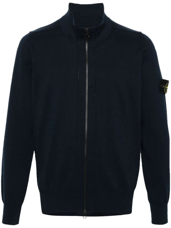 Compass-badge zip-up sweatshirt
