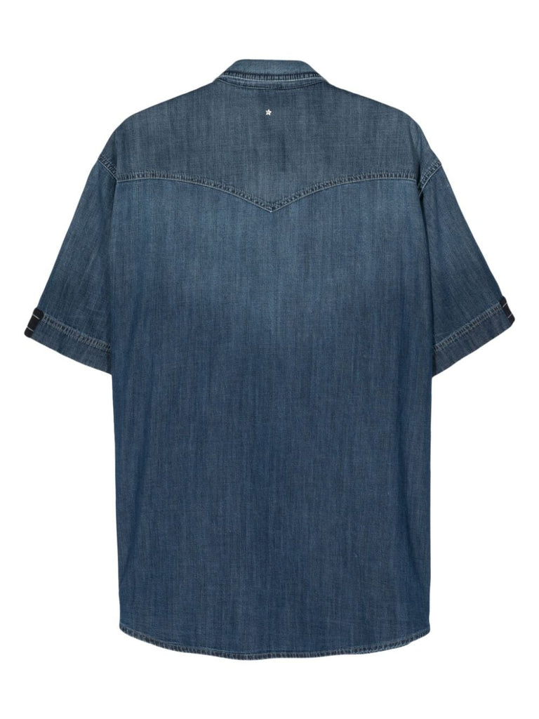 short-sleeve denim shirt