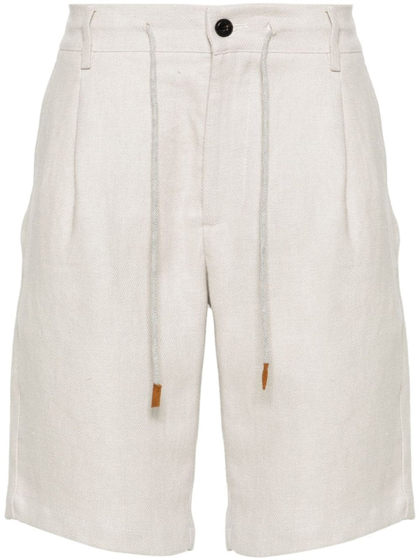 drawstring linen bermuda shorts
