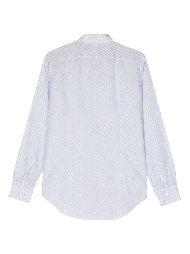 geometric-print button-up shirt
