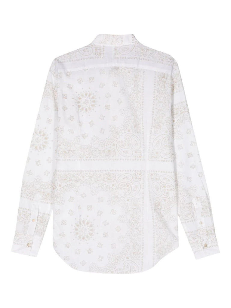Paisley-print button-up shirt