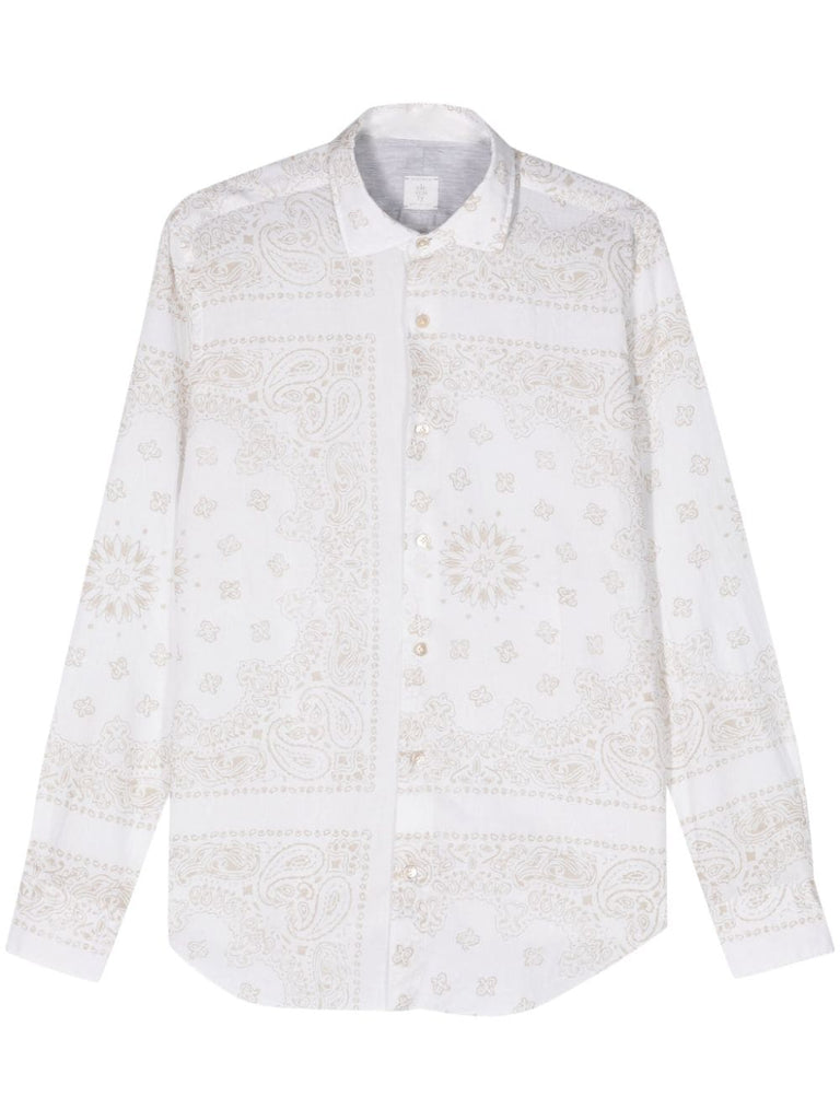 Paisley-print button-up shirt
