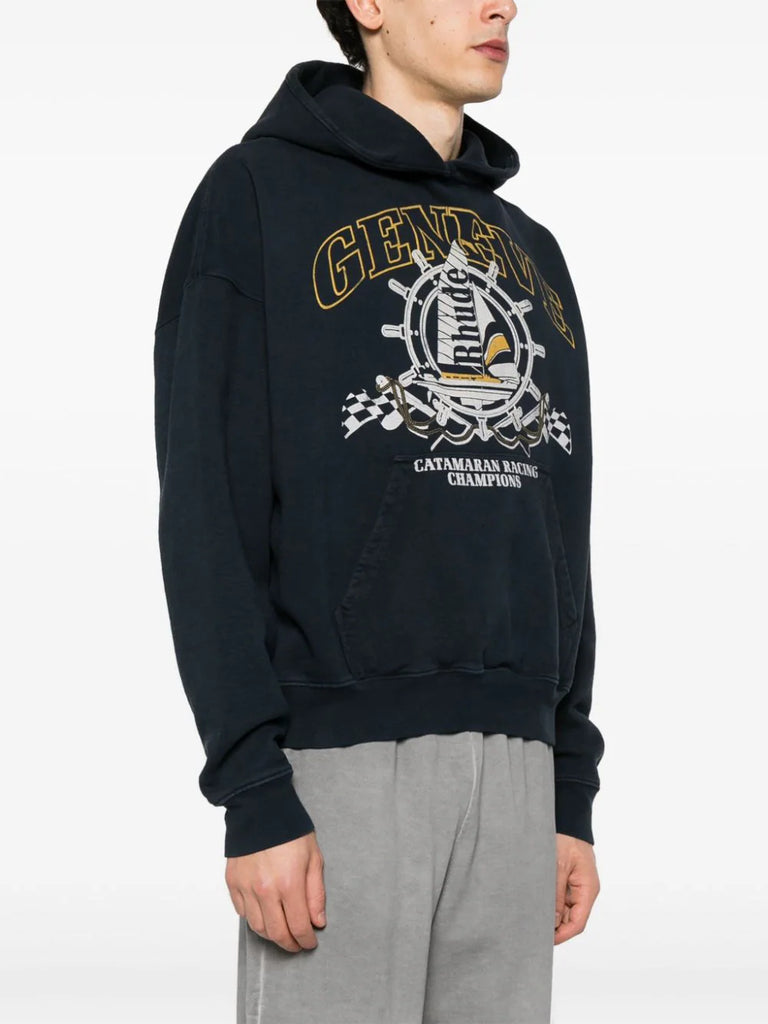 Baumwoll-Hoodie mit nautischem Print