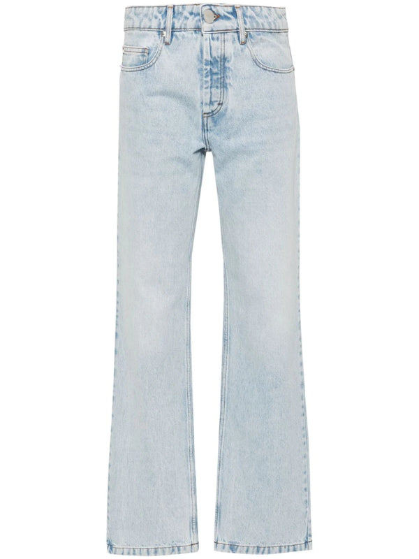 mid-rise straight-leg denim jeans
