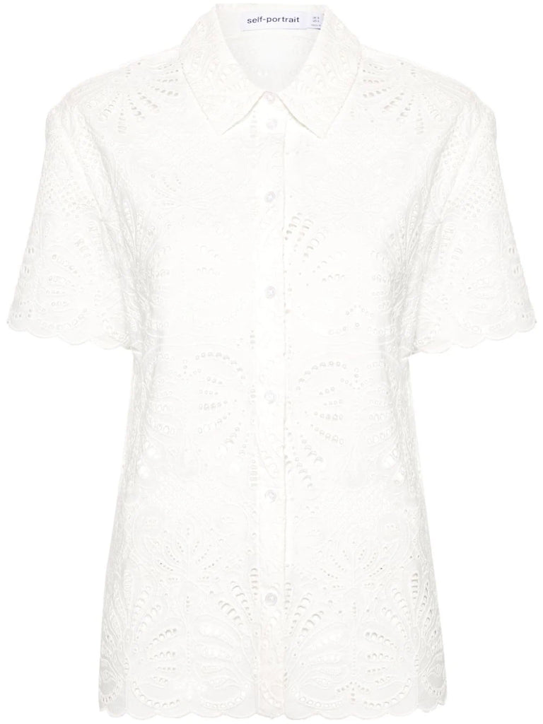 broderie-anglaise cotton shirt