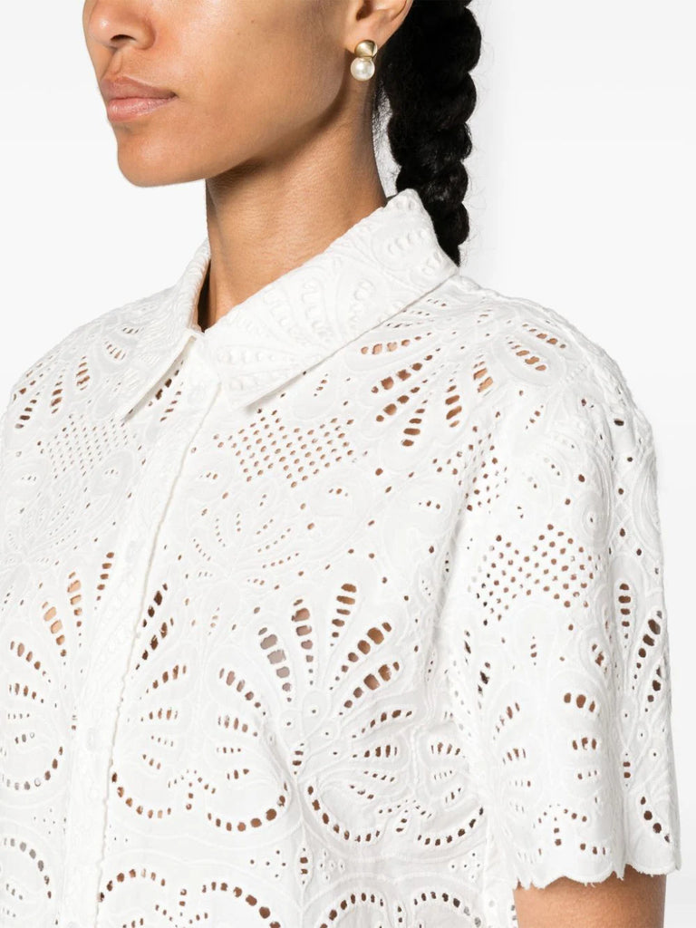 broderie-anglaise cotton shirt