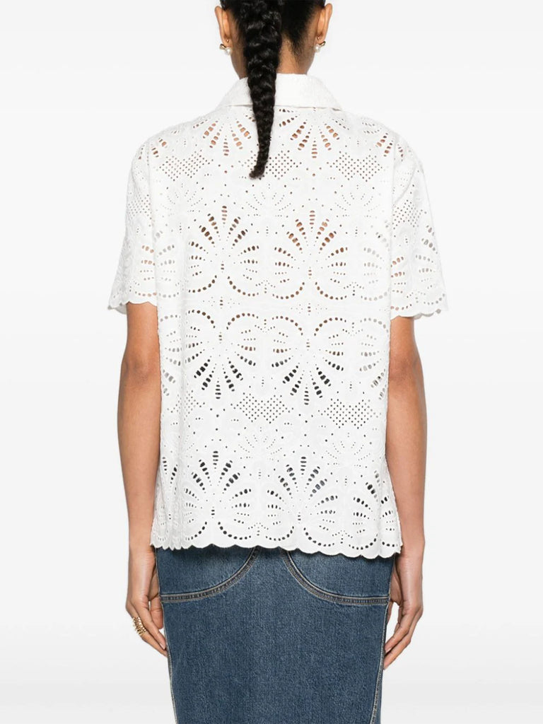 broderie-anglaise cotton shirt
