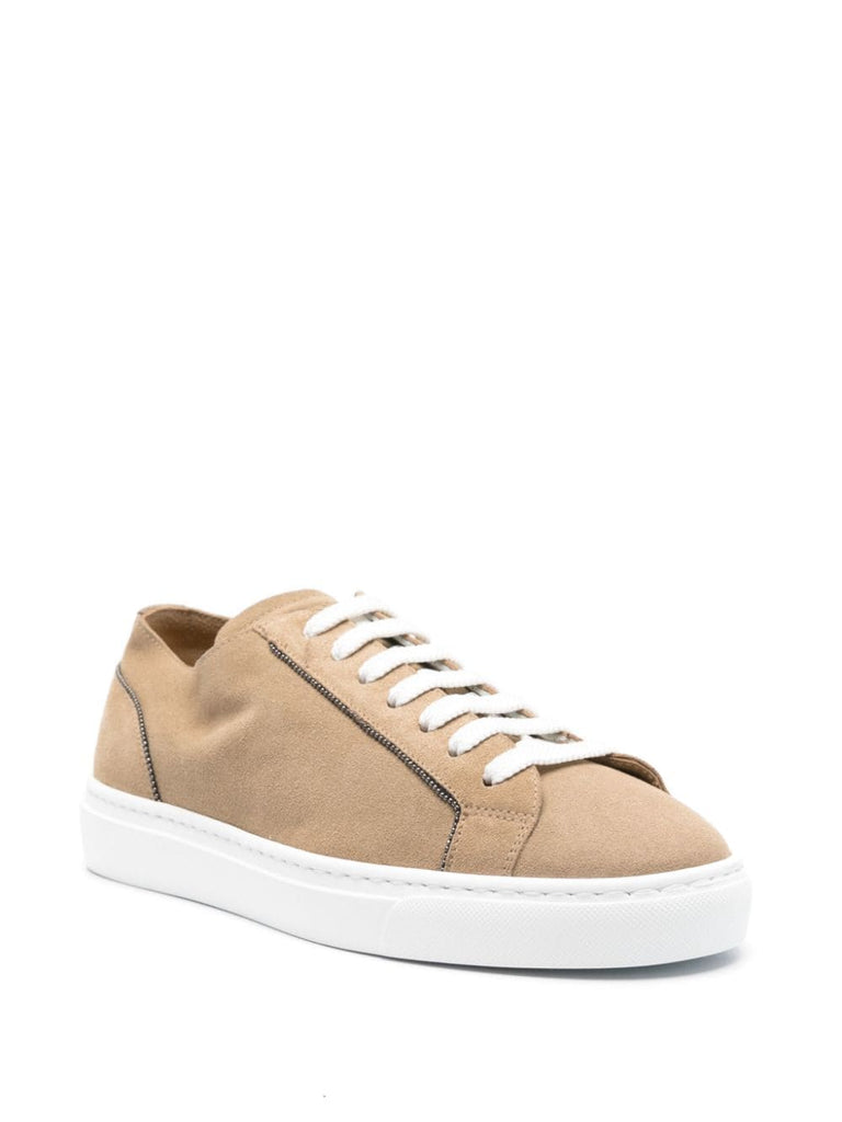 Monili chain-detail suede sneakers