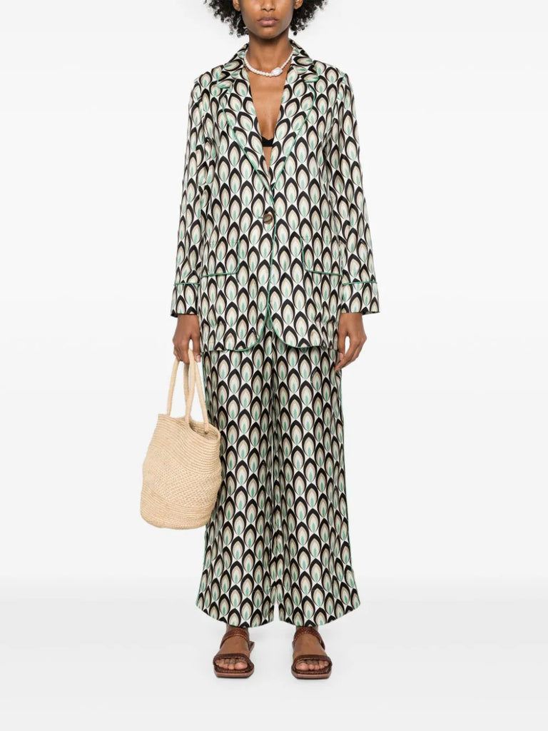 Seidenhose mit grafischem Print