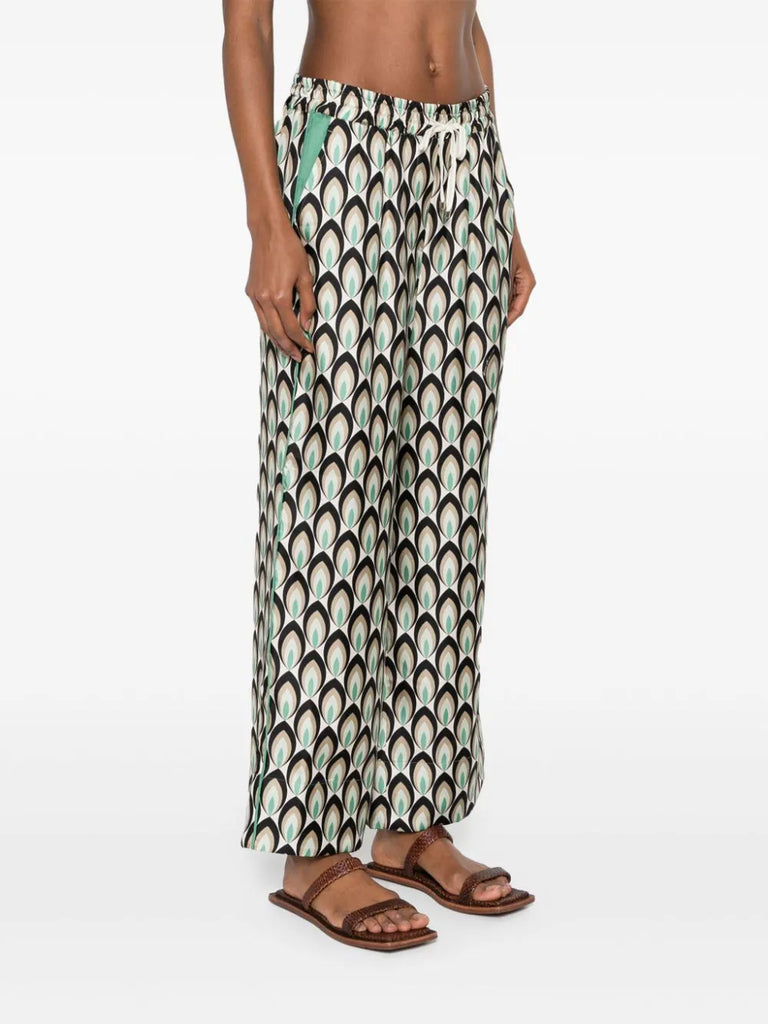 Seidenhose mit grafischem Print