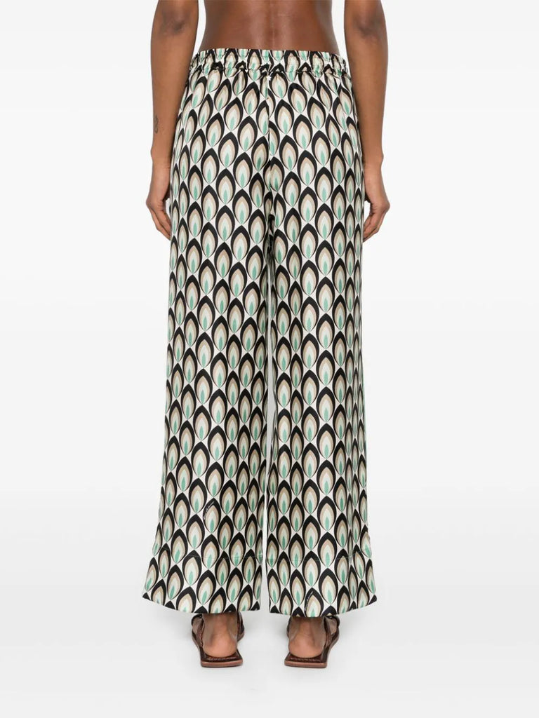 Seidenhose mit grafischem Print