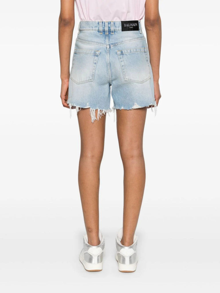 high-rise denim shorts