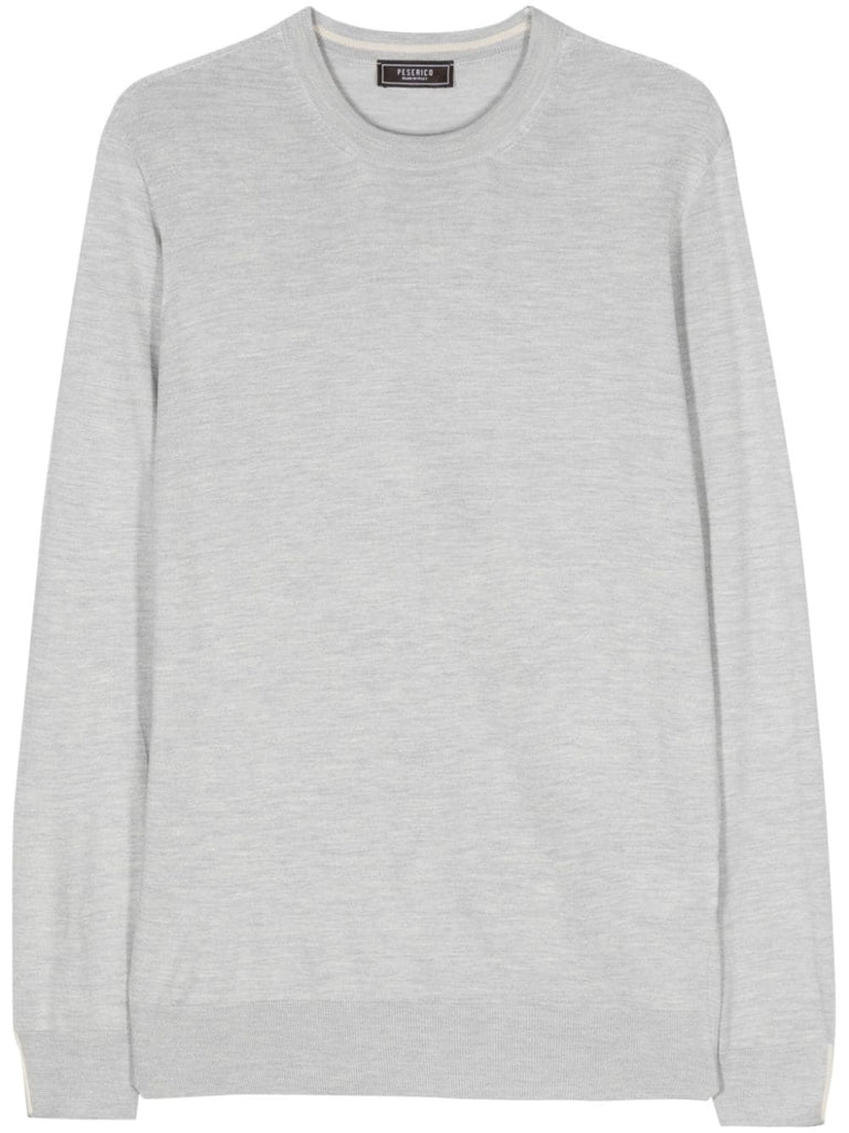 fine-ribbed mélange jumper