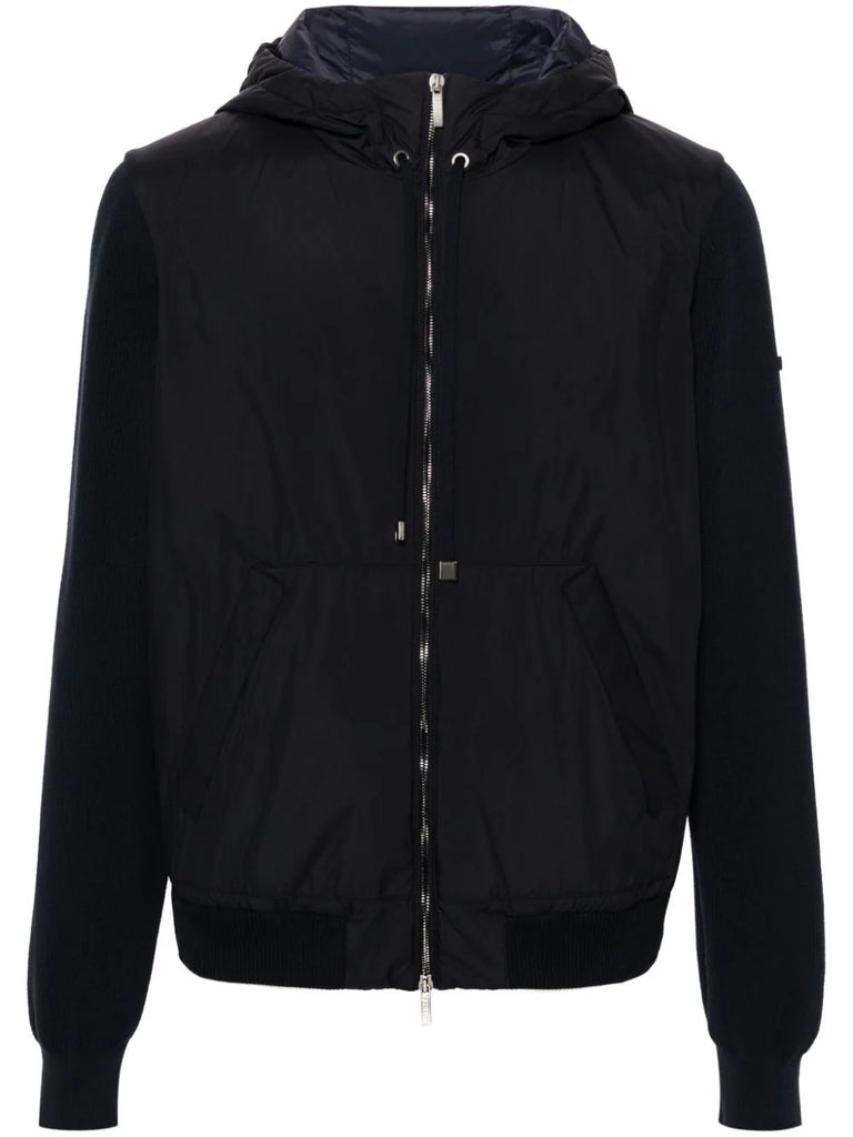 panelled hooded jacket