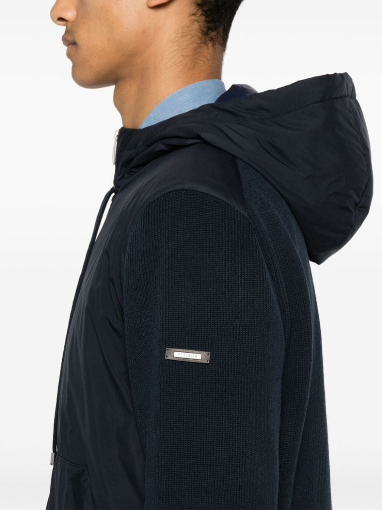 panelled hooded jacket