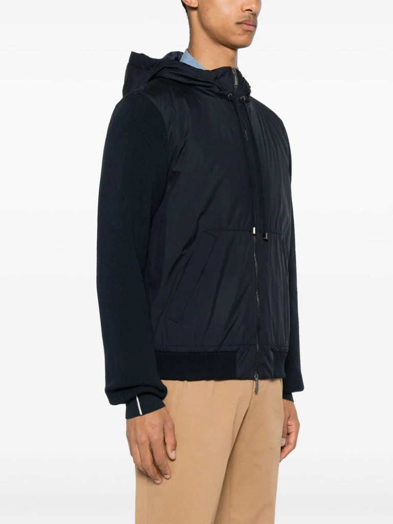 panelled hooded jacket