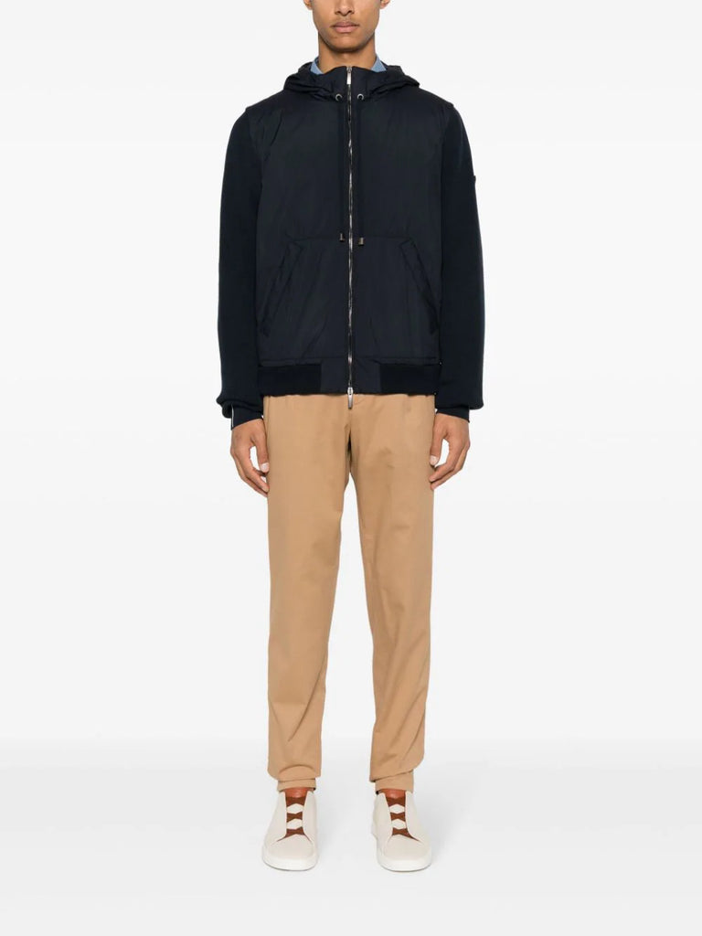 panelled hooded jacket