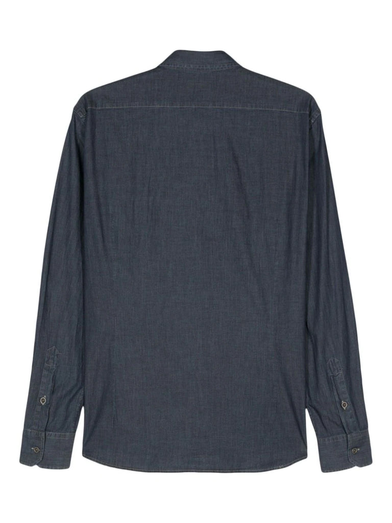contrast-stitching denim shirt