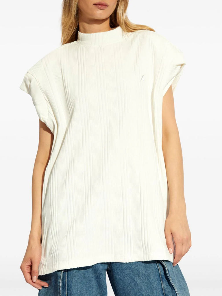 geripptes Oberteil mit Logo