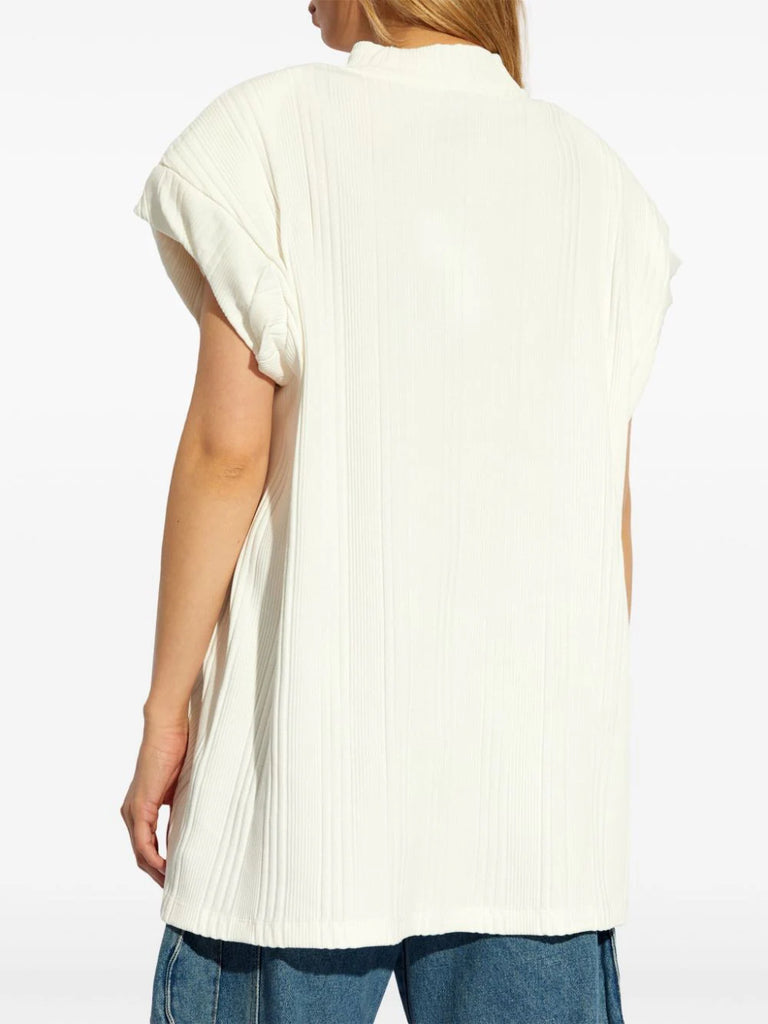 geripptes Oberteil mit Logo