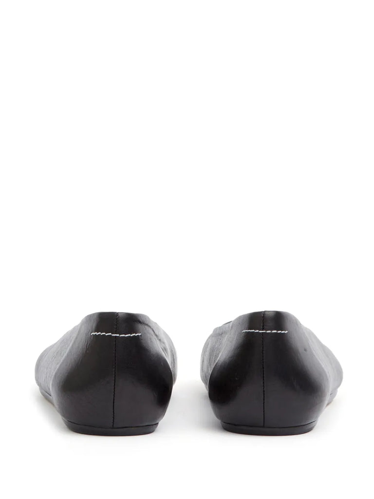 stitch-out leather ballerina shoes