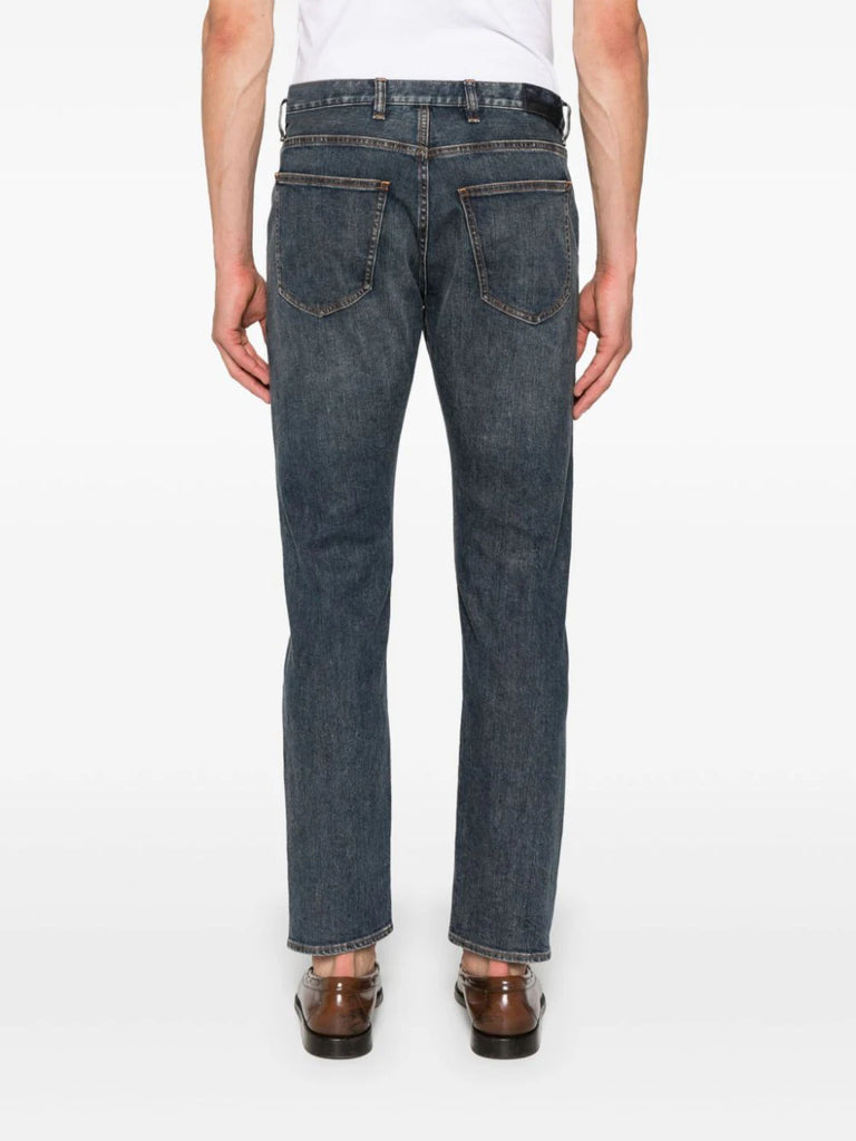 stonewashed slim cut jeans
