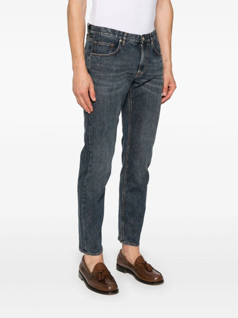 stonewashed slim cut jeans