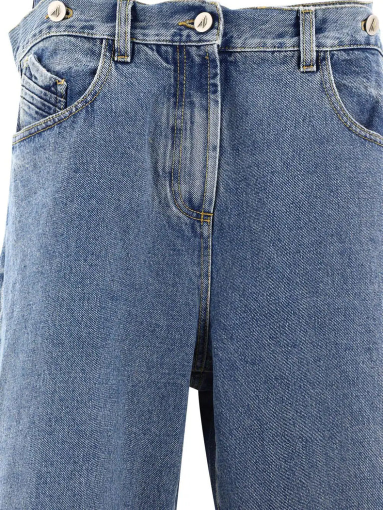embroidered-logo straight-leg jeans