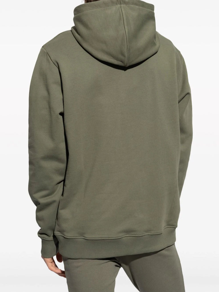 logo-embroidered drawstring hoodie