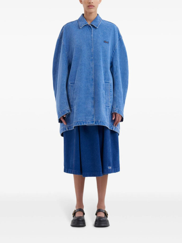 logo-appliqué denim jacket