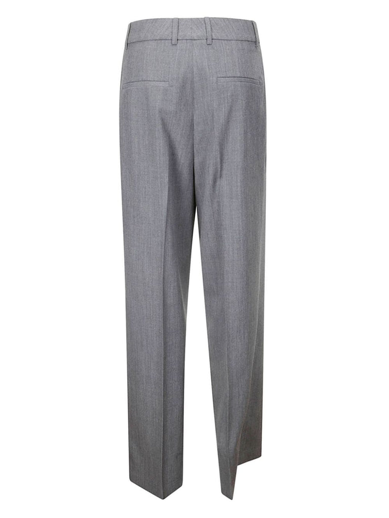 pleated slim-fit trousers