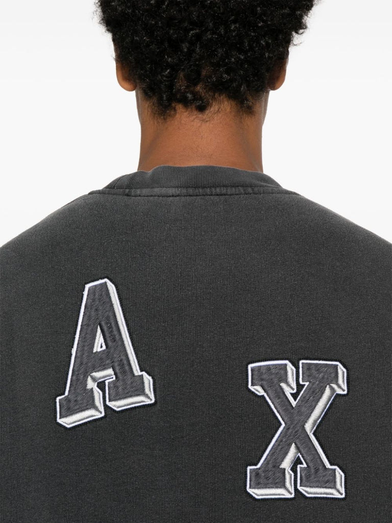 Typo-embroidered jersey sweatshirt