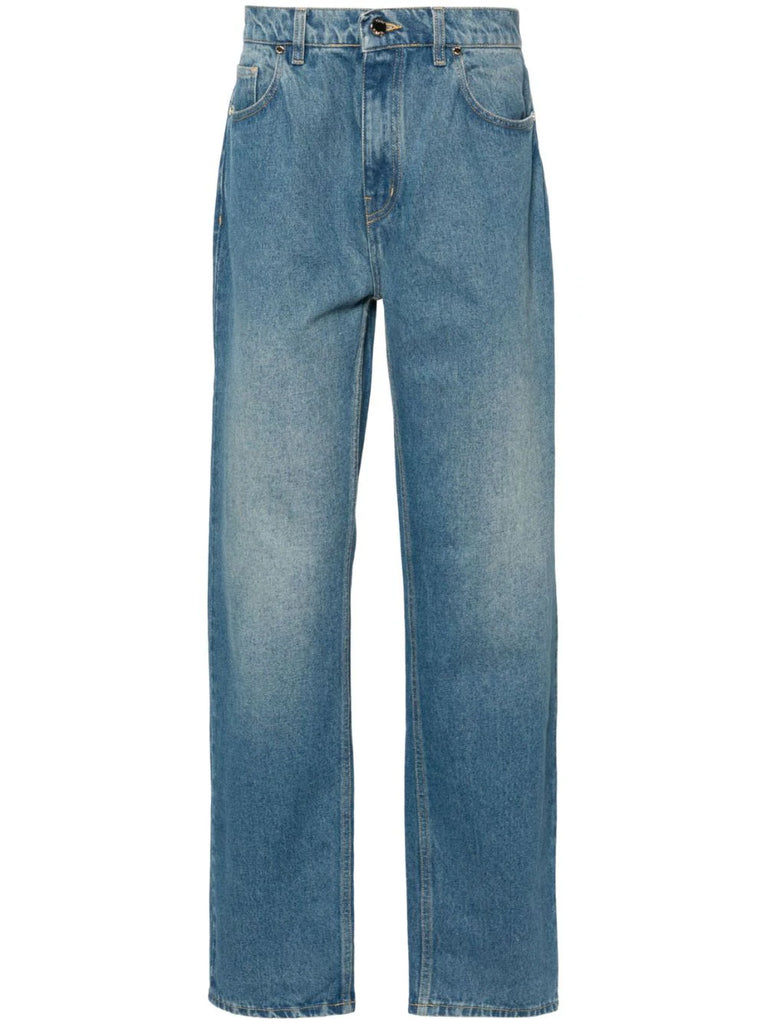 jacquard straight-leg jeans