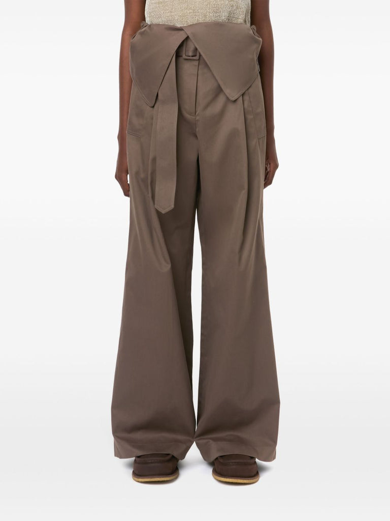 fold-over trench trousers