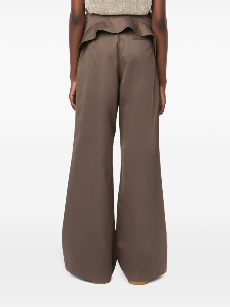fold-over trench trousers