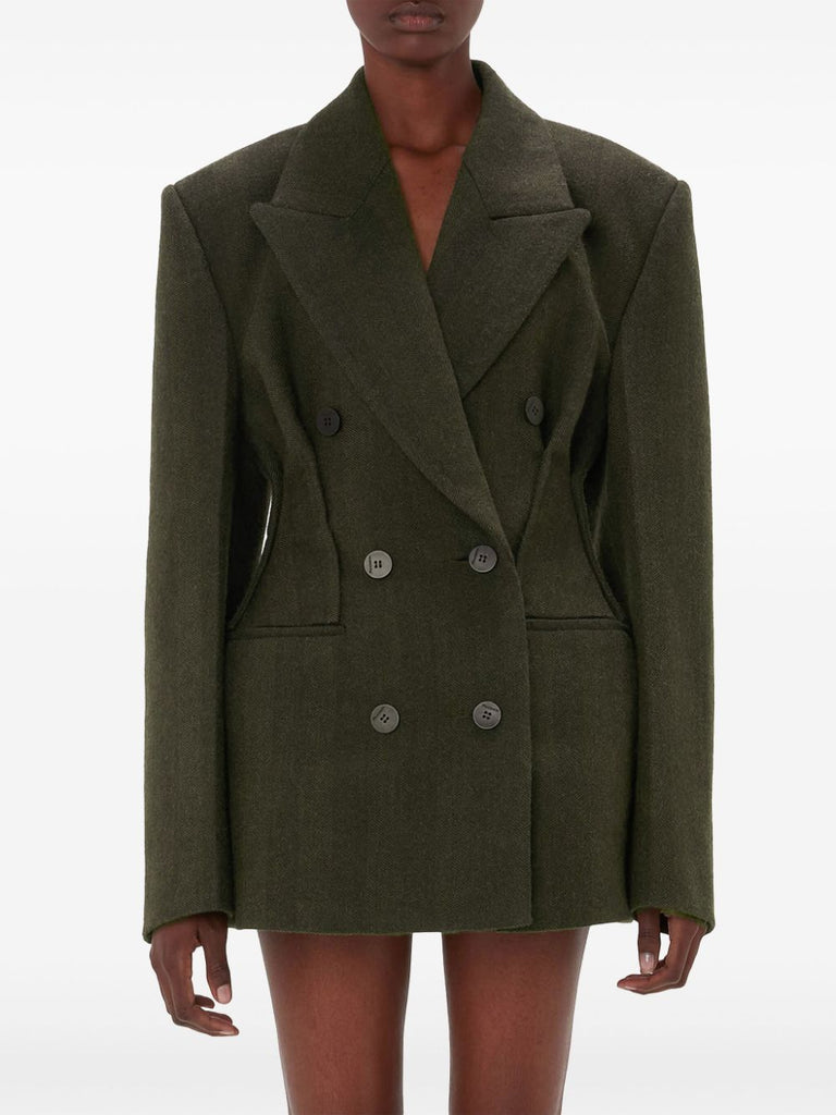 double-breasted hourglass blazer