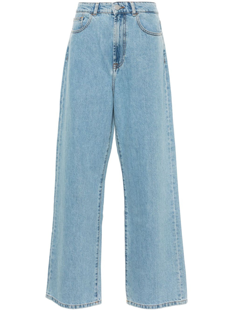 low-waist wide-leg jeans