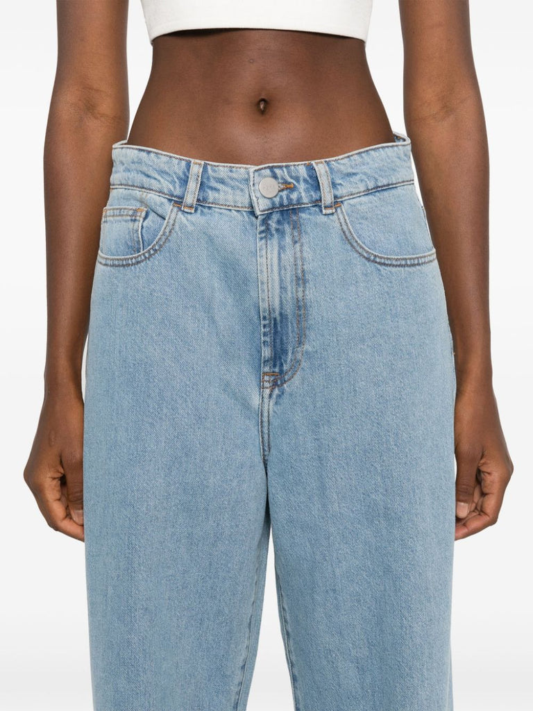 low-waist wide-leg jeans