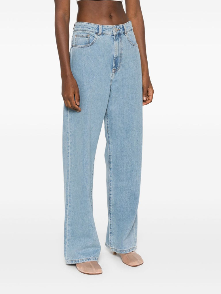 low-waist wide-leg jeans
