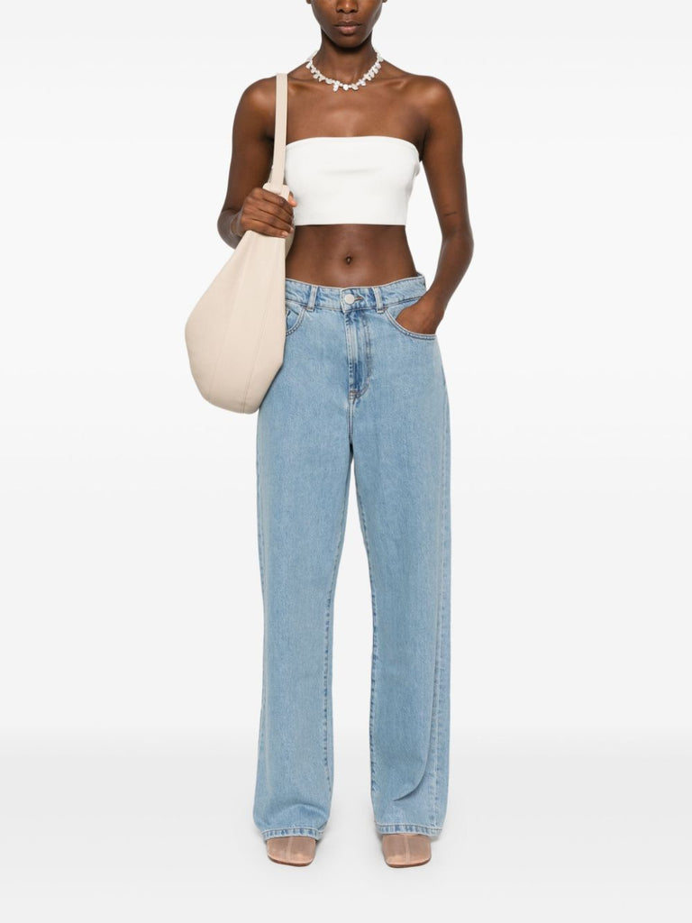 low-waist wide-leg jeans