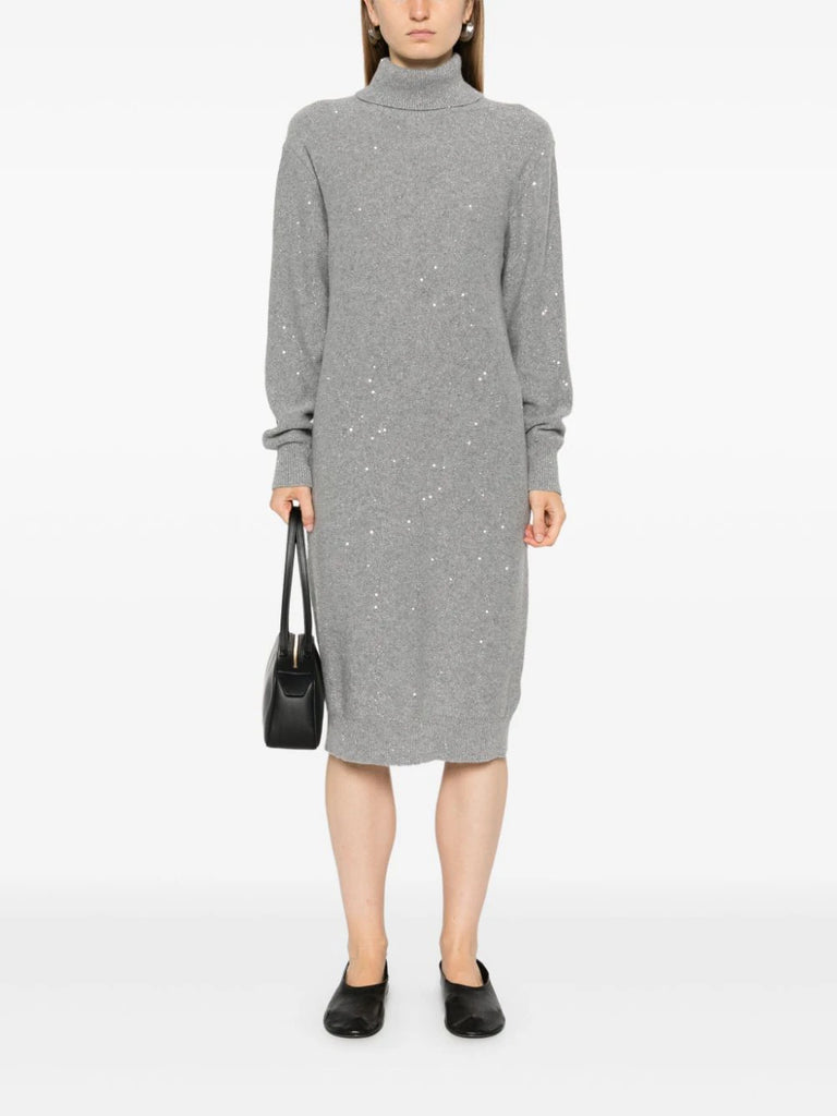 sequinned midi dress