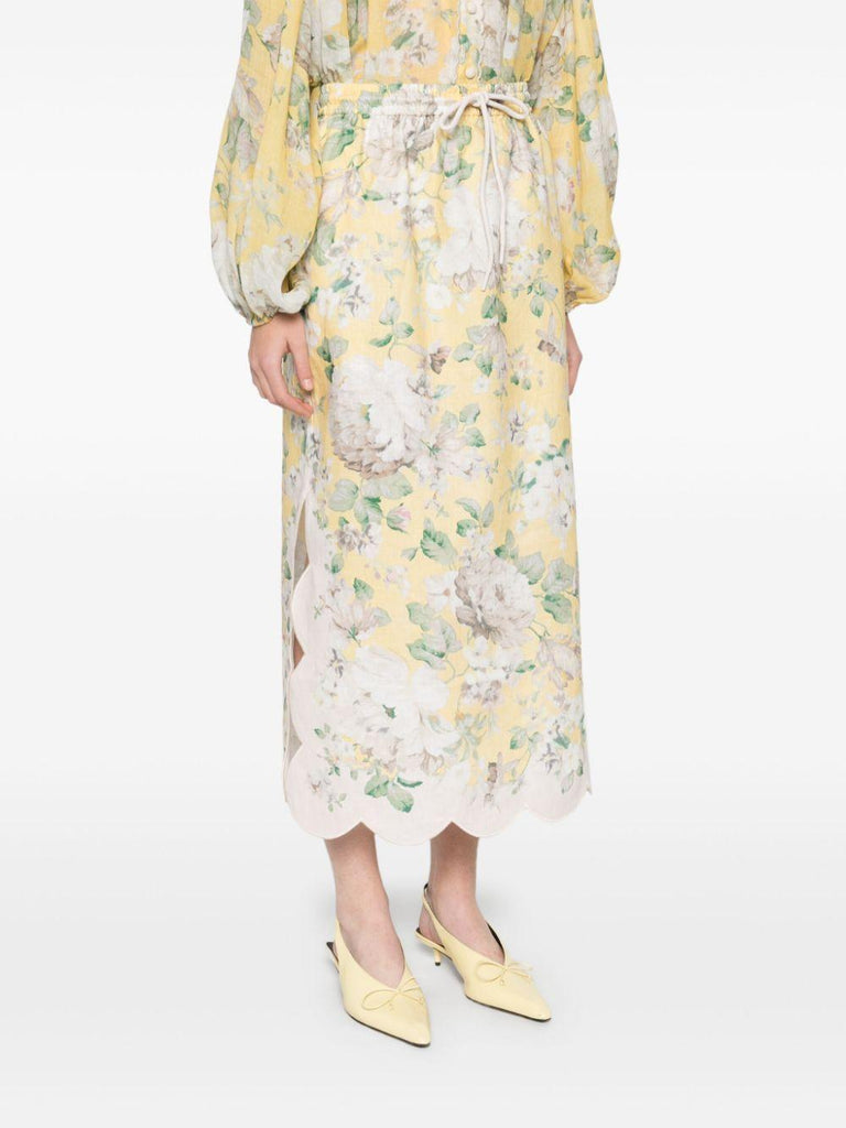 acacia scallop midi skirt