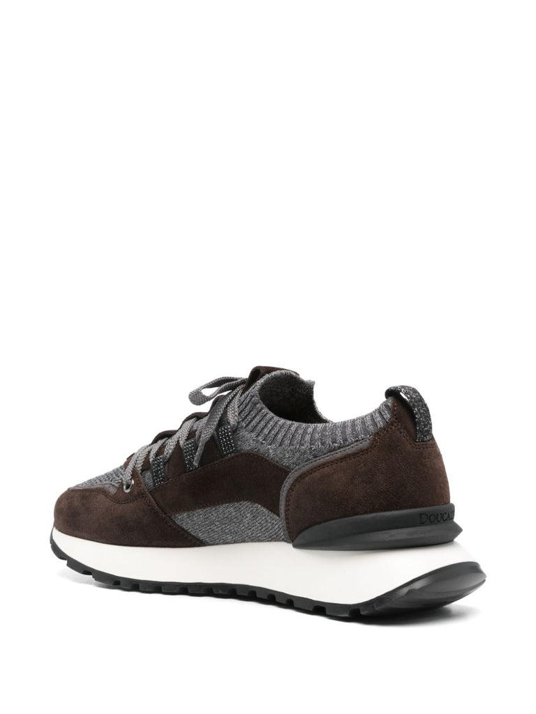 leather-trim sneakers