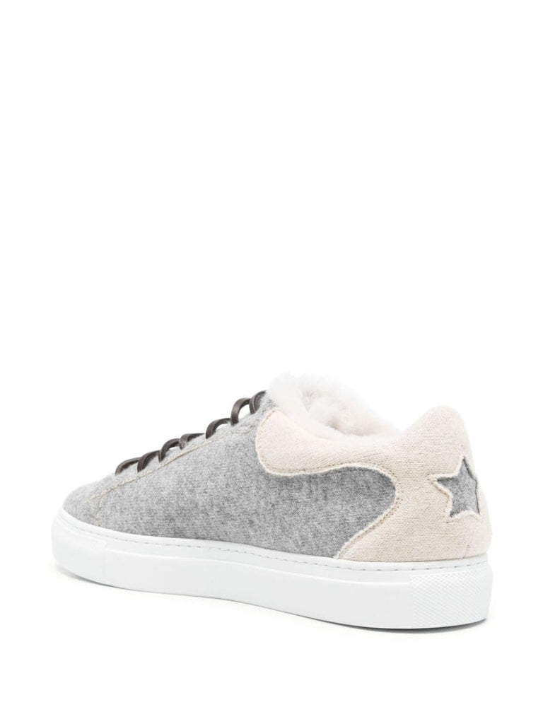 embossed-star sneakers