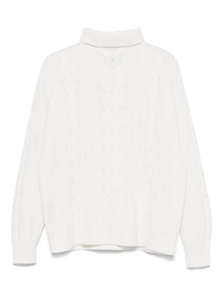 cable-knit turtleneck sweater