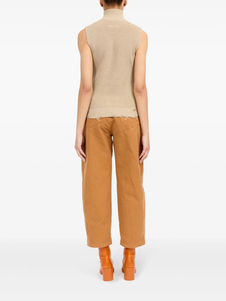zip-up knitted top